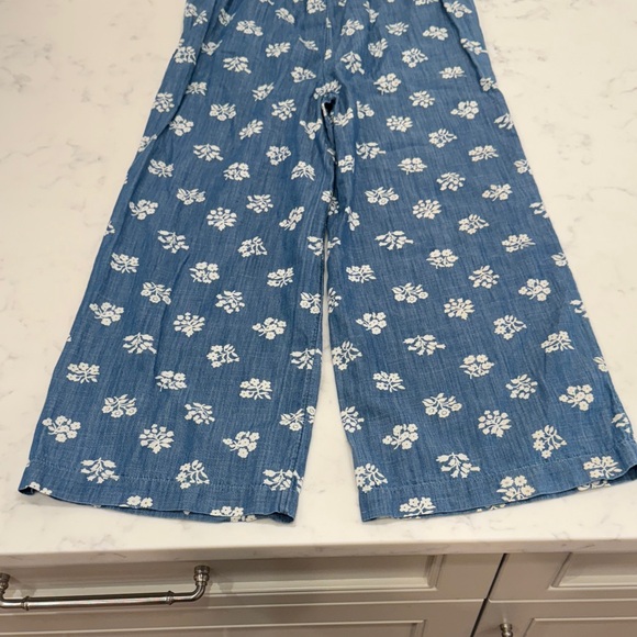Boden kids size 13-14 Blue and White Floral Kids Long pants Romper - Picture 8 of 8
